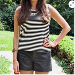 Madewell Black and Ivory Ridged Stripes Sleeveless Top